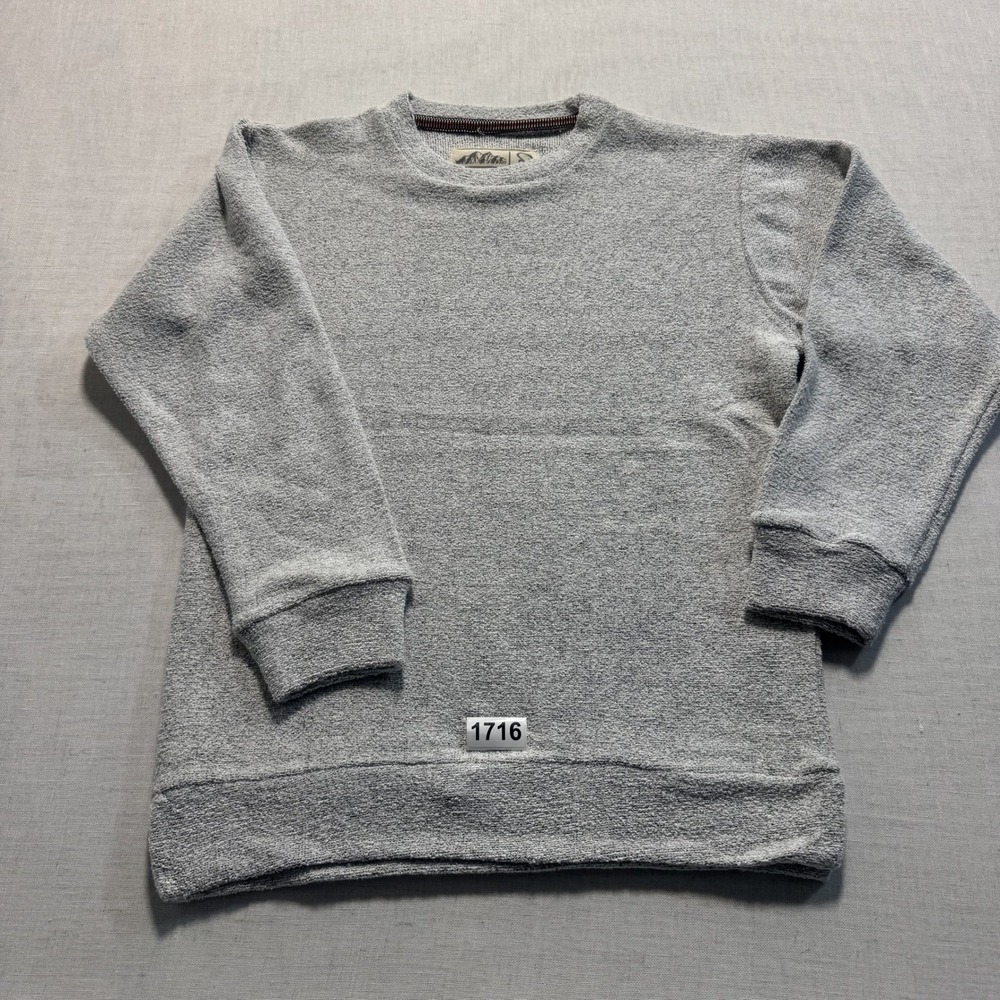 Comfy‎ Terry Crew Neck Sweater Sz L Men Gray Pre-owned